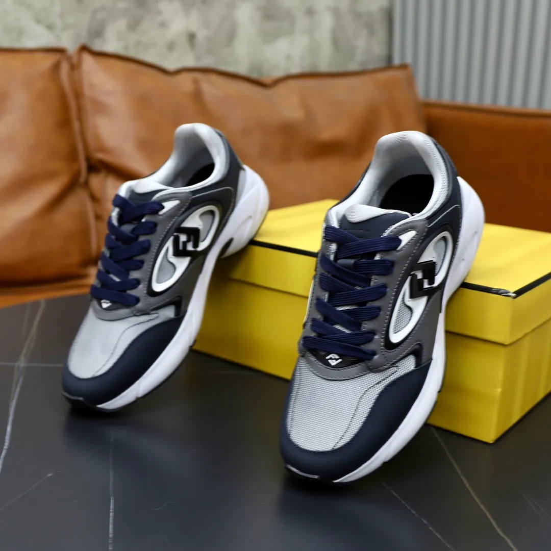 FENDI men's shoes 💰760💰 - High-end quality original items 🔍🔍🔍 casual sports shoes - Upper: 🔝 Napa calfskin, silk calfskin, brand canvas cloth, shoe body sewn with brand plastic totem - Lining: brand canvas - Outsole: ultra-light TPU foam rubber; two-color molded outsole -Ultra-high quality control and fine workmanship: outstanding (high-end, extravagance, grade) -Size: 39-44 (38, 45, can be customized)